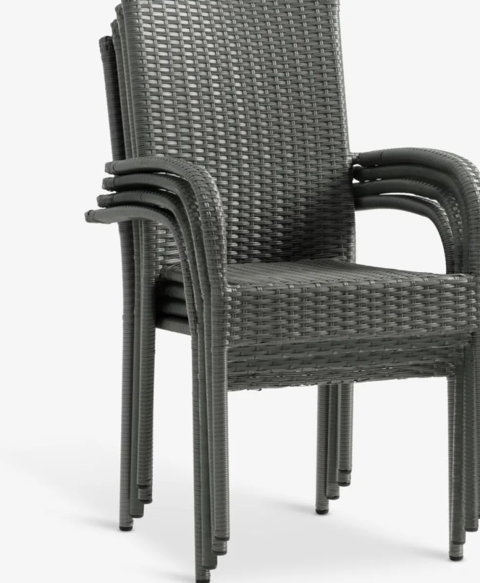 MOSS + GUDHJEMMOSS L214/315 table + 4 GUDHJEM chaises gris