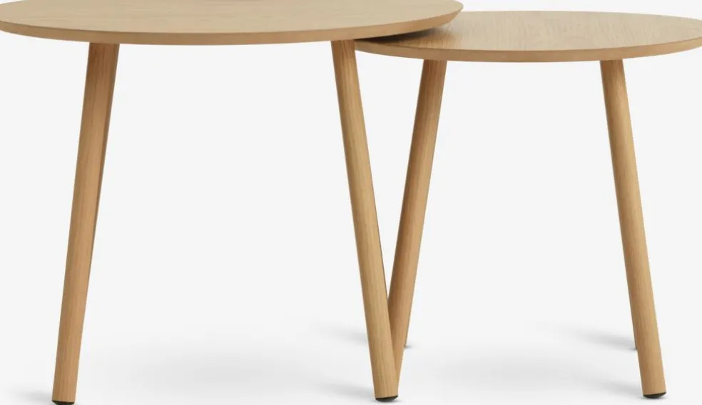 MUNKEBOTables gigognes MUNKEBO Ø55/Ø45 coloris chêne naturel 2pcs