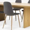 MUNKEBY + JONSTRUPMUNKEBY L220 table colo. chêne + 4 JONSTRUP chaises asphalte