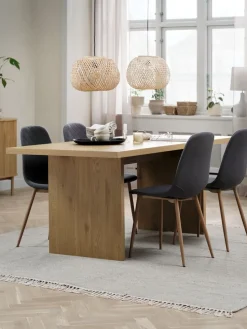 MUNKEBY + JONSTRUPMUNKEBY L180 table colo. chêne + 4 JONSTRUP chaises asphalte