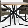 NORTOFT + ESPENORTOFT Ø120 table coloris chêne + 4 ESPE chaises olive/noir