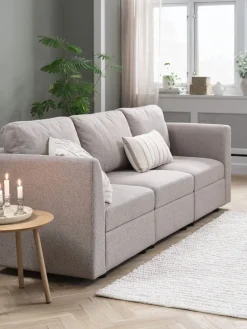 OKSBYCanapé modulable OKSBY 3pers. a/rangement tissu sable
