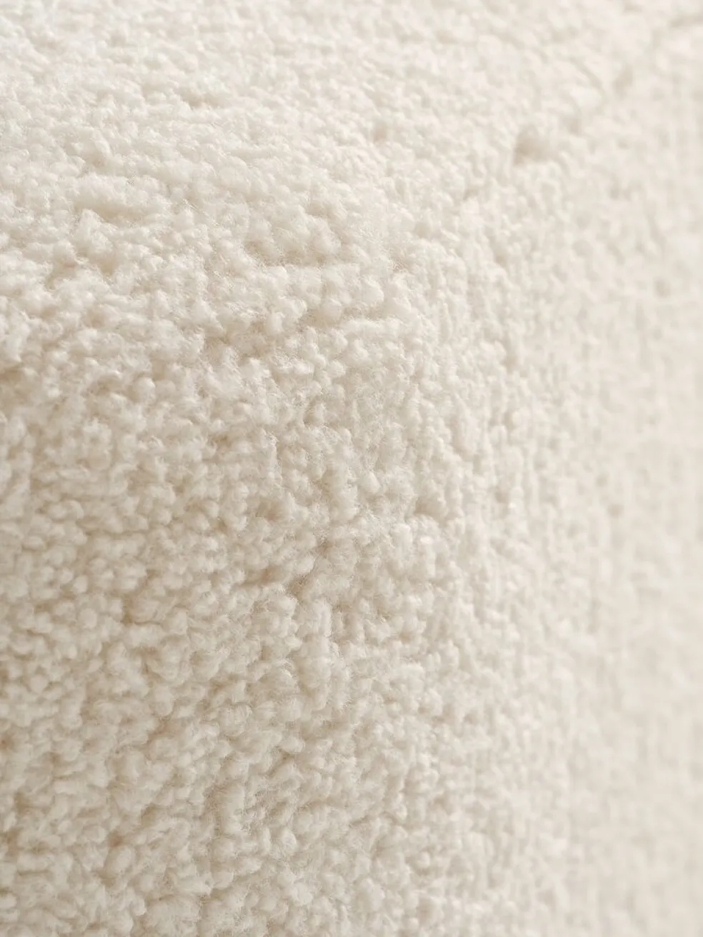 OREBOPouf OREBO 84x45 tissu teddy blanc cassé