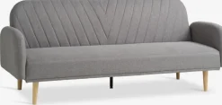PARADISCanapé convertible PARADIS tissu gris clair/coloris chêne