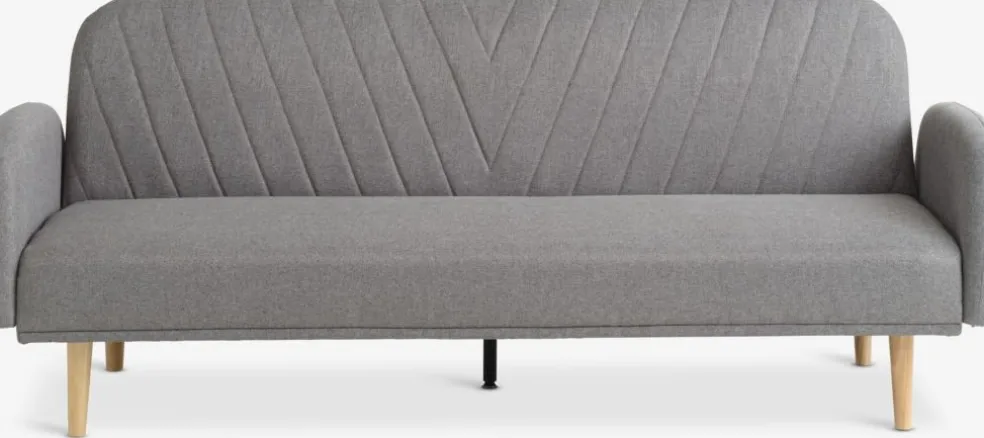 PARADISCanapé convertible PARADIS tissu gris clair/coloris chêne