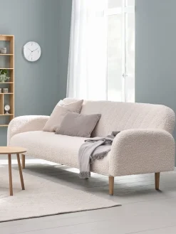 PARADISCanapé convertible PARADIS tissu teddy blanc cassé/colo. ch.
