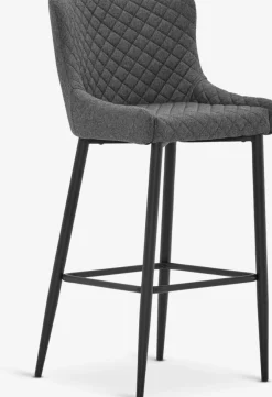 PEBRINGEChaise de bar PEBRINGE avec dossier tissu gris/noir