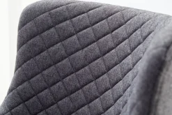 PEBRINGEChaise de bar PEBRINGE avec dossier tissu gris/noir