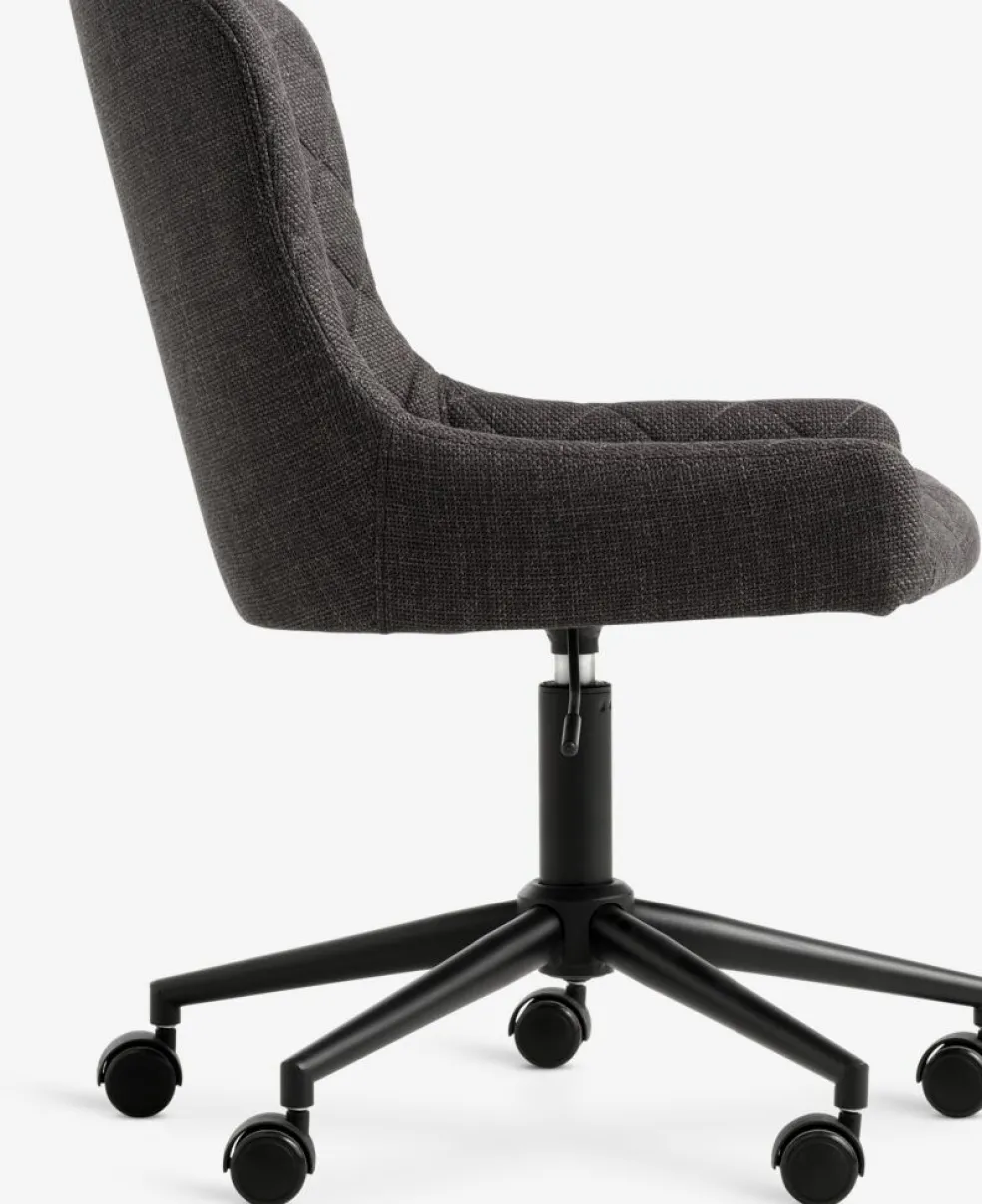 PEBRINGEChaise de bureau PEBRINGE tissu gris foncé/noir