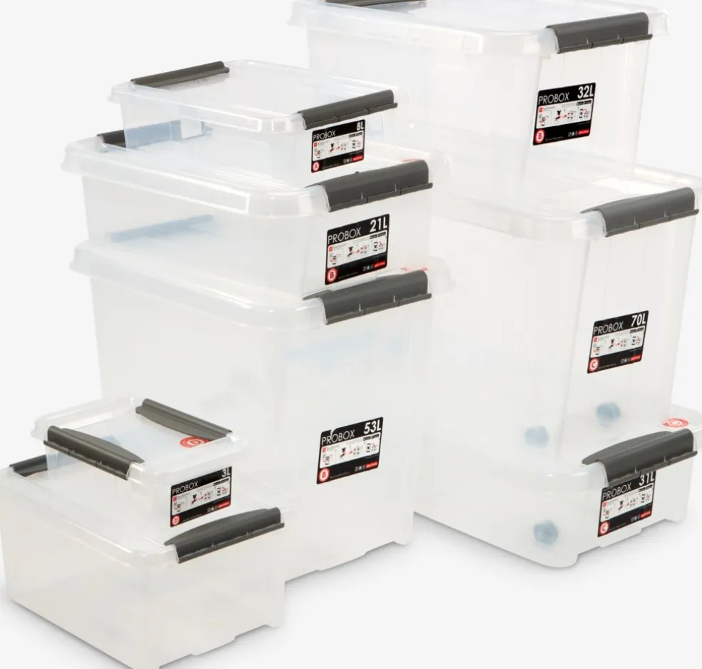 PROBOXBoîte de rangement PROBOX 21L a/couvercle transparent