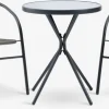 RADSTRUP + GRENAARADSTRUP Ø60 table noir + 2 GRENAA chaises gris