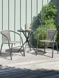 RADSTRUP + GRENAARADSTRUP Ø60 table noir + 2 GRENAA chaises gris
