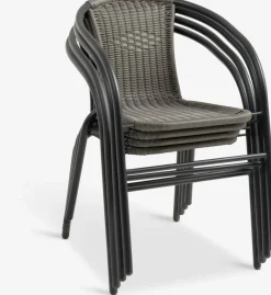 RADSTRUP + GRENAARADSTRUP Ø60 table noir + 2 GRENAA chaises gris