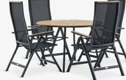 RANGSTRUP + BREDSTENRANGSTRUP Ø110 table naturel/noir + 4 BREDSTEN chaises noir