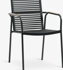 RANGSTRUP + NABERANGSTRUP Ø110 table naturel/noir + 4 NABE chaises empil. n.