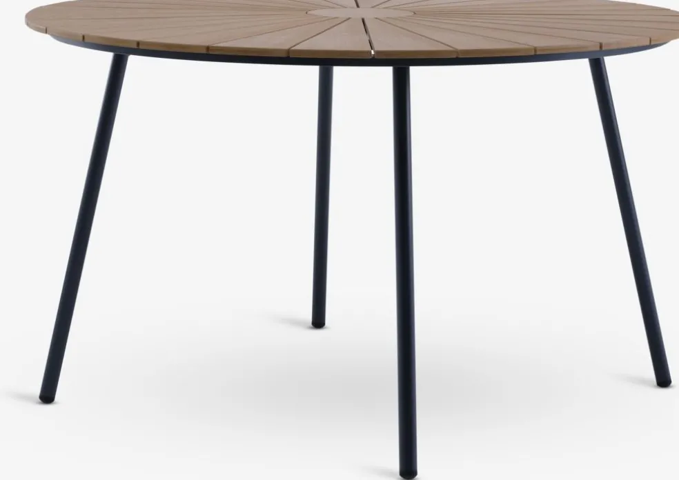 RANGSTRUP + NABERANGSTRUP Ø130 table naturel/noir + 4 NABE chaises noir