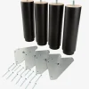 RAUDSUNDAPieds de lit Ø6xH20cm RAUDSUNDA hêtre noir 4pcs/pqt