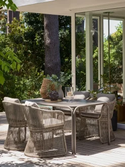 RAUMA + STORDALENRAUMA L140 table sable foncé + 4 STORDALEN chaises naturel