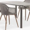 RAUMA + VANTORERAUMA L140 table + 4 VANTORE chaises sable foncé