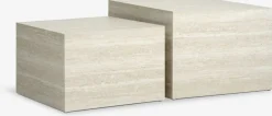 ROLSTEDTable basse ROLSTED 58x58/50x50 coloris travertin 2pcs