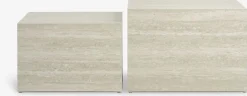 ROLSTEDTable basse ROLSTED 58x58/50x50 coloris travertin 2pcs