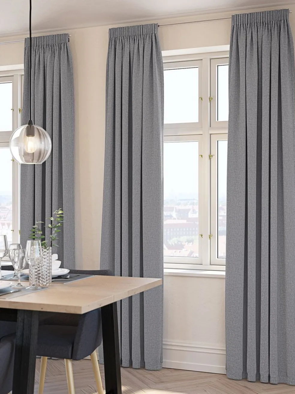 RUSKENRideau RUSKEN 1x140x300 gris clair