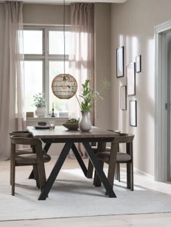 SANDBY + BOVRUPSANDBY L160 table chêne foncé + 4 BOVRUP chaises ch. f./brun