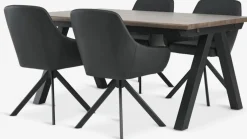 SANDBY + ROSTRUPSANDBY L160 table chêne foncé + 4 ROSTRUP chaises noir