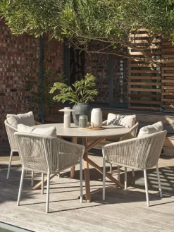 SANDVIG + GILJASANDVIG Ø120 table + 4 GILJA chaises beige
