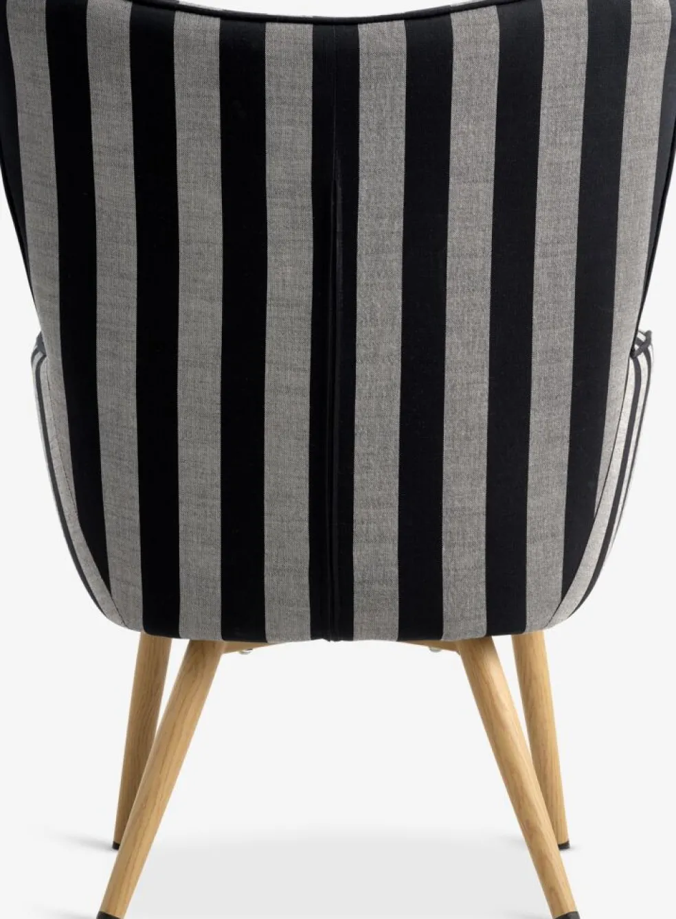 SIMESTEDFauteuil SIMESTED rayures tissu noir/beige