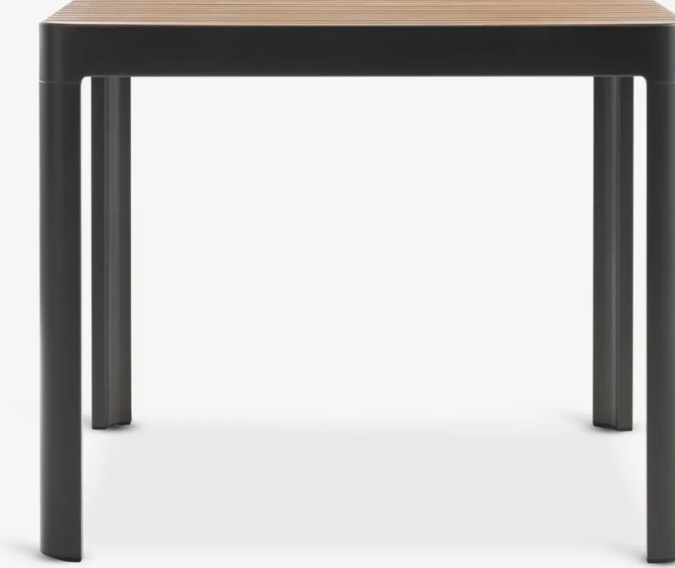 SIRDAL + NANNESTADSIRDAL L91 table eucalyptus + 4 NANNESTAD chaises gris foncé