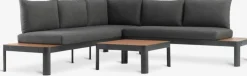 SIRDALEnsemble lounge SIRDAL 5 personnes gris foncé