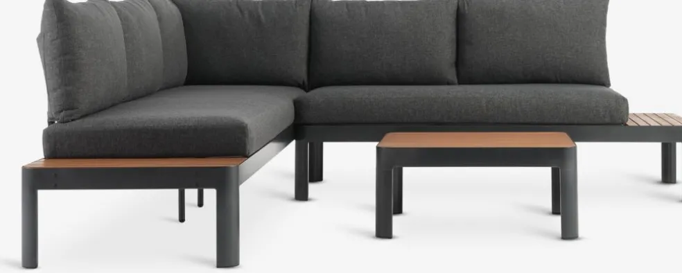 SIRDALEnsemble lounge SIRDAL 5 personnes gris foncé