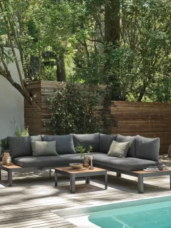 SIRDALEnsemble lounge SIRDAL 5 personnes gris foncé