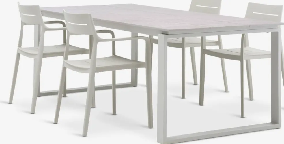 SONNERUP + INGSTRUPSONNERUP L215 table + 4 INGSTRUP chaises beige
