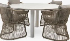 SURNADAL + STORDALENSURNADAL Ø150 table beige + 4 STORDALEN chaises naturel