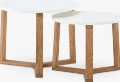 SVENSTRUPTables gigognes SVENSTRUP Ø60/50 blanc/chêne naturel 2 pcs