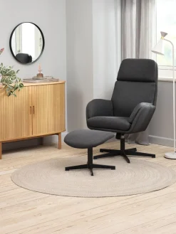 TANKEDALFauteuil inclinable a/repose-pieds TANKEDAL tissu gris foncé