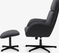 TANKEDALFauteuil inclinable a/repose-pieds TANKEDAL tissu gris foncé