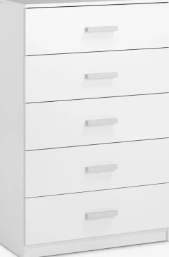 TAPDRUPCommode 5 tiroirs larges TAPDRUP blanc