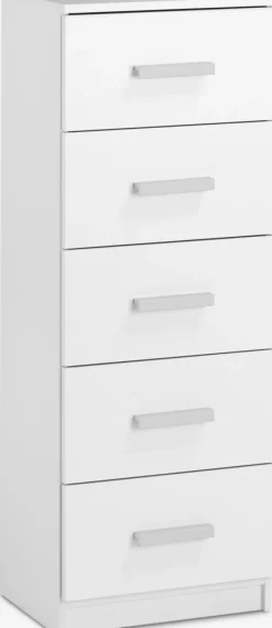 TAPDRUPCommode 5 tiroirs étroits TAPDRUP blanc