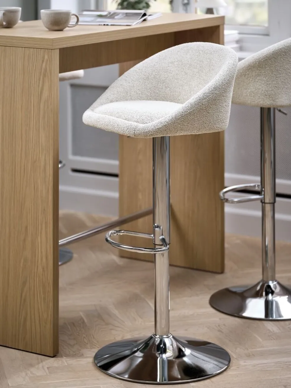 TAULOVChaise de bar TAULOV beige/chrome