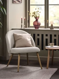 THORUPFauteuil THORUP tissu beige/coloris chêne