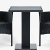 THY + AIDTTHY L60 table + 2 AIDT chaises noir