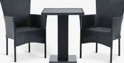 THY + AIDTTHY L60 table + 2 AIDT chaises noir