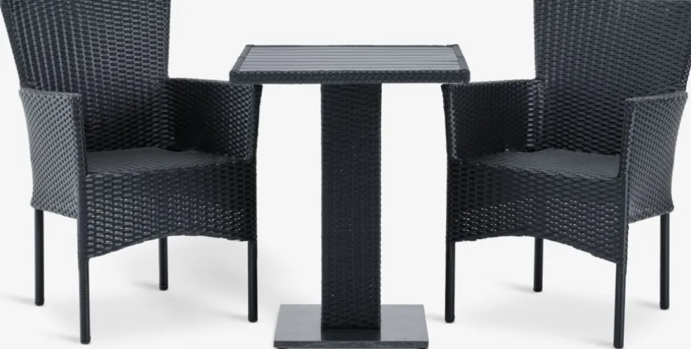 THY + AIDTTHY L60 table + 2 AIDT chaises noir