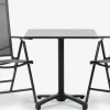 TIPMOSE + MELLBYTIPMOSE L70 table gris + 2 MELLBY chaises noir