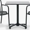 TIPMOSE + NABBENTIPMOSE L70 table gris + 2 NABBEN chaises noir