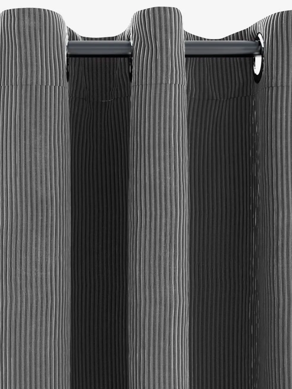 TOTAKRideau TOTAK 1x140x300 velours côtelé gris