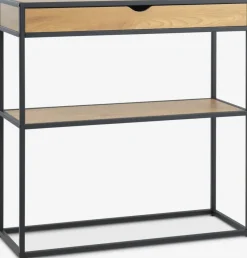 TRAPPEDALConsole TRAPPEDAL 30x80 1 tiroir coloris chêne chaud/noir
